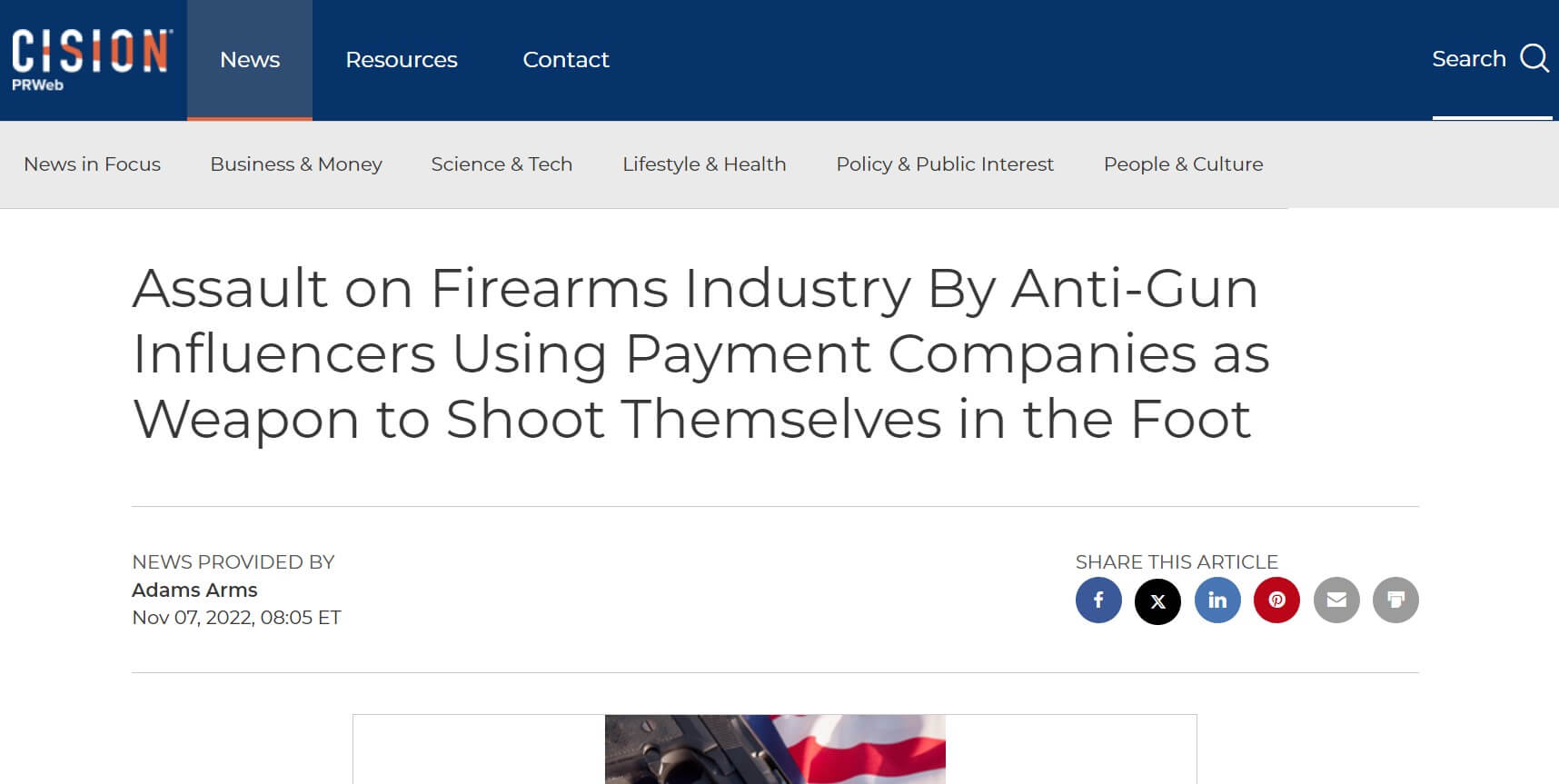 Assault on Firearms Industry By Anti Gun Influencers Using Payment Companies as Weapon to Shoot Themselves in the Foot