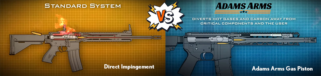 Direct impingement AR15 and Adams Arms Piston AR15 side by side